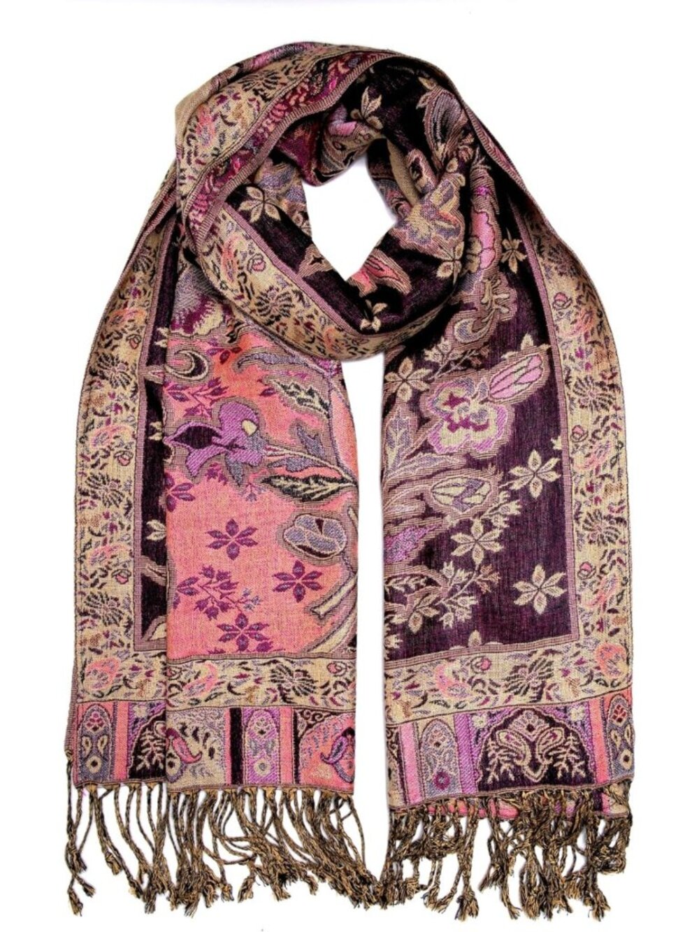 Elegant Paisley Floral Pashmina Shawl Wrap - Boho Scarf for Festivals & Travel